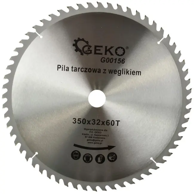 GEKO Cirkelzaagblad - TCT - 350 mm - 60 Tanden - Voor Houtbewerking