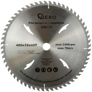 GEKO Cirkelzaagblad - Tungsten Carbide - 400 mm - 60 Tanden - Voor Houtbewerking