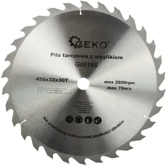 GEKO Cirkelzaagblad - Tungsten Carbide - 450 mm - 30 Tanden - Voor Houtbewerking