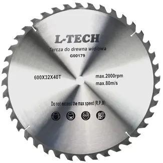 GEKO Cirkelzaagblad - Tungsten Carbide - 600 mm - 40 Tanden - Voor Hout en Kunststof