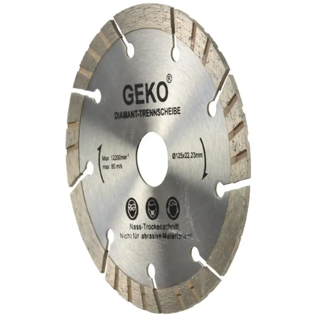 GEKO Diamantschijf - Segmented Turbo - Laser Gelast - 125 mm - Grijs
