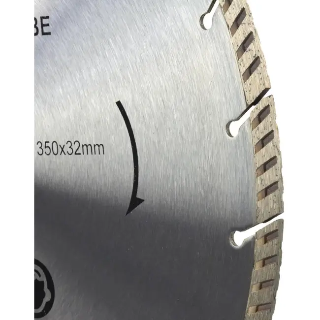 GEKO Segmented turbo diamantzaagblad - 350 mm - laser gelast - grijs