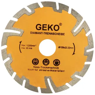GEKO Turbo diamantzaagblad - droog snijden - 125 mm - onder-snede bescherming