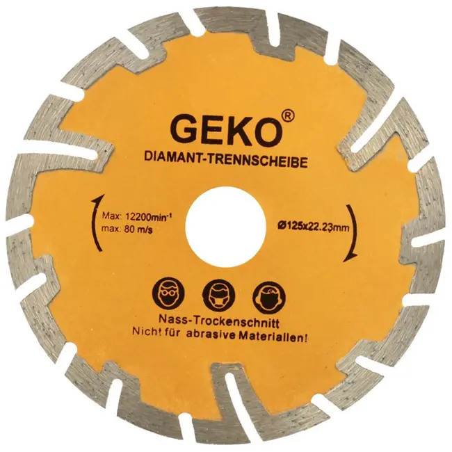 GEKO Turbo diamantzaagblad - droog snijden - 125 mm - onder-snede bescherming