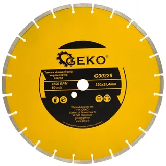 GEKO Diamantschijf - Gesegmenteerde Rand - 350 mm - Voor Beton en Baksteen