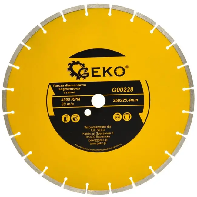 GEKO Diamantschijf - Gesegmenteerde Rand - 350 mm - Voor Beton en Baksteen