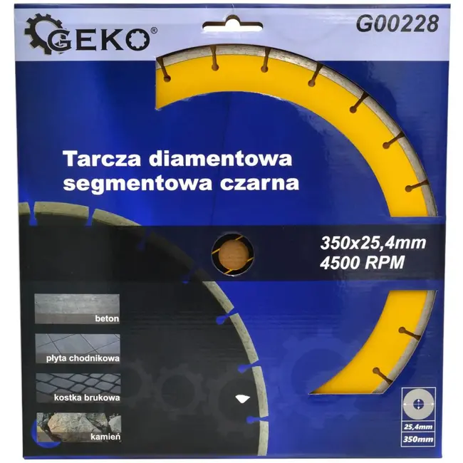 GEKO Diamantschijf - Gesegmenteerde Rand - 350 mm - Voor Beton en Baksteen