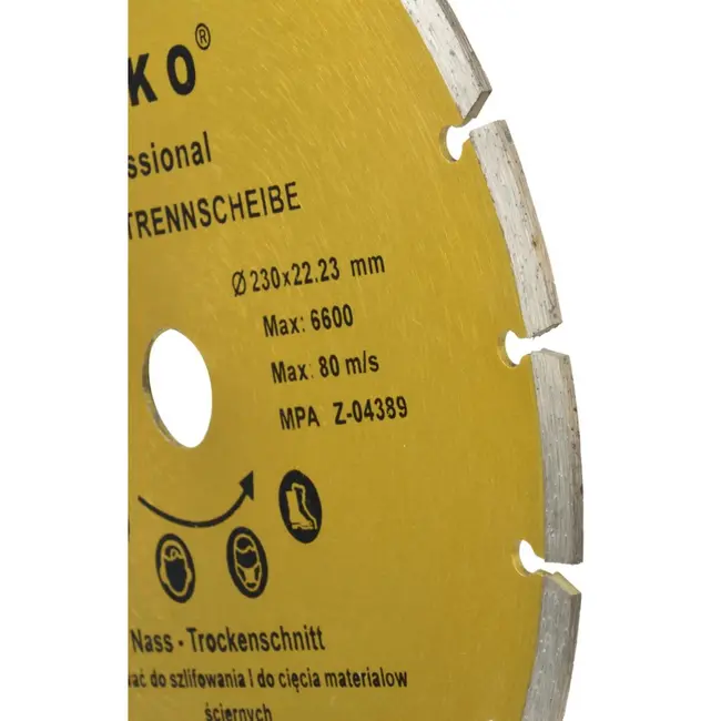 GEKO Diamantschijf - Gesegmenteerde Rand - 230 mm - Voor Steen en Beton
