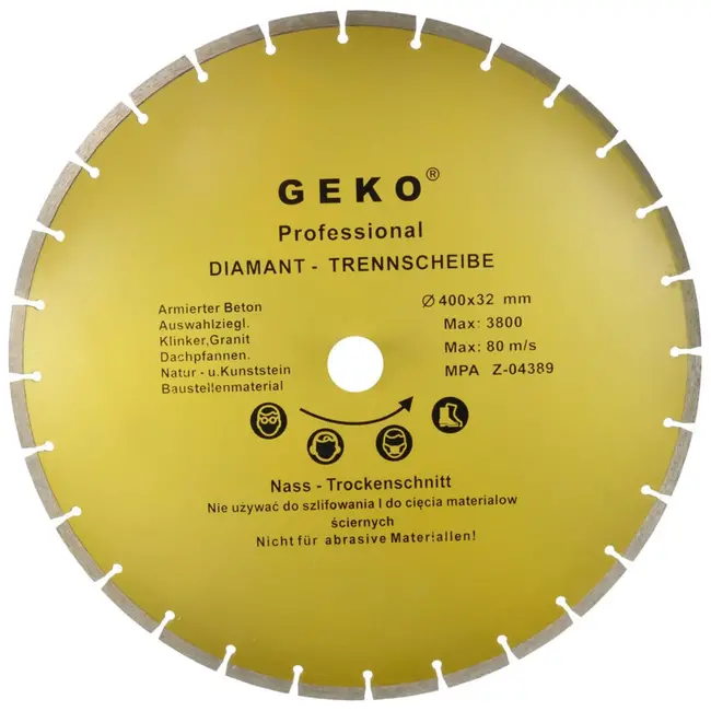 GEKO Diamantschijf - Gesegmenteerde Rand - 400 mm - Voor Steen en Beton