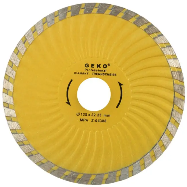 GEKO Diamantschijf - Turbo Rand - 125 mm - Optimale Koeling - Schone Snijranden