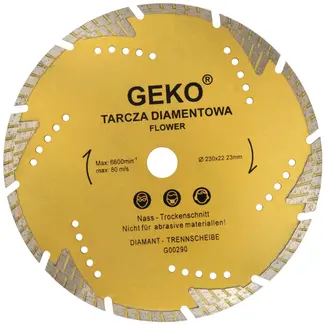 GEKO Diamantzaagblad - Turbo Tanden - Gesegmenteerd - 230 mm - Koelgaten