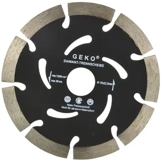 GEKO Diamantschijf - Gesegmenteerde Rand - 125 mm - Koelgaten - Lange Levensduur