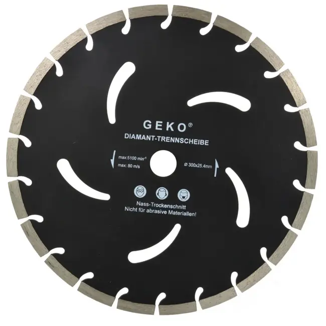 GEKO Segmented diamantzaagblad - 300 mm - Koelgaten - Lange levensduur