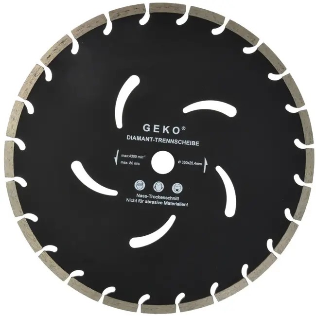 GEKO Segmented diamantzaagblad - 350 mm - Koelgaten - Lange levensduur