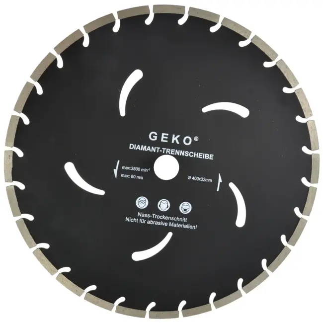 GEKO Diamantzaagblad - Gesegmenteerde Rand - 400 mm - Koelgaten - Lange Levensduur