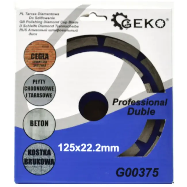 GEKO Diamantschijf - Dubbele Rij - 125 mm - Voor Beton en Metselwerk