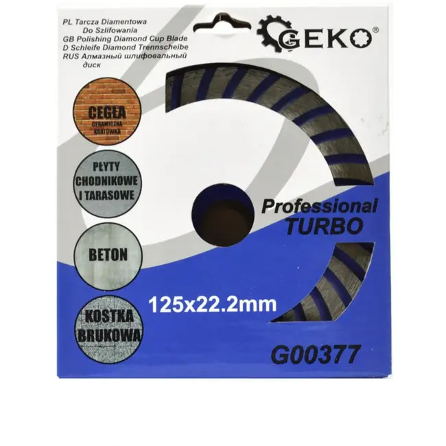 GEKO Diamantschijf - Turbo Rand - 125 mm - 5 mm Segment - Snelle Stofverwijdering