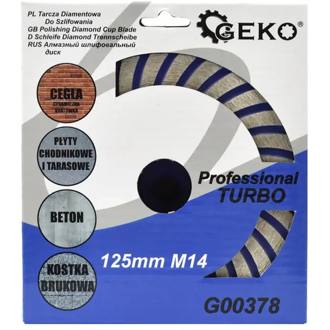 GEKO Diamantschijf - Turbo Rand - Snelle Stofverwijdering - 125 mm - 5 mm Segment