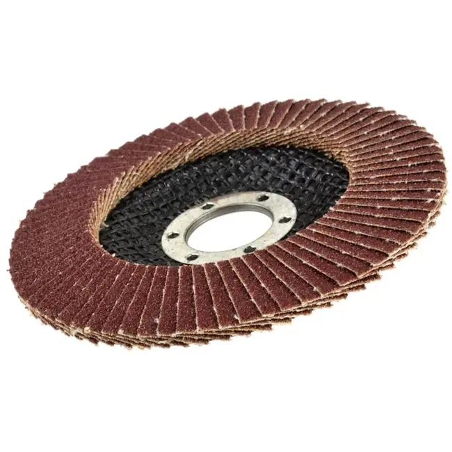 GEKO Aluminiumoxide lamellenschijf - 115 mm - korrel 60 - voor staal en houtbewerking - 10 stuks