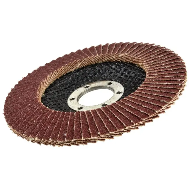 GEKO Aluminiumoxide lamellenschijf - 115 mm - korrel 60 - voor staal en houtbewerking - 10 stuks