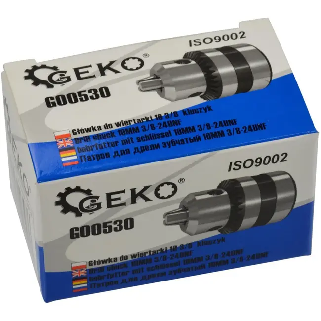 GEKO Boorkop met sleutel - 10 mm - Voor kleine ratelboren