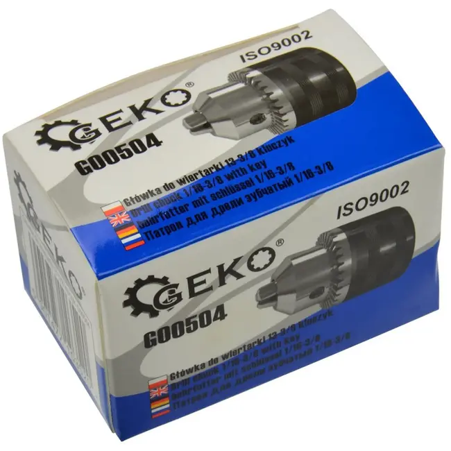 GEKO Boorkop - Geschikt voor kleine ratelboren - 1,5-13 mm - Met sleutel - 3/8" schroefdraad