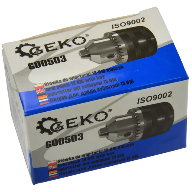 GEKO Boorkop met sleutel - Geschikt voor 1,5-13 mm boren - B16 schroefdraad