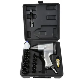 GEKO Luchtsleutel met Dopsleutelset - 310 Nm - 10-delig - Staal - 8-27 mm