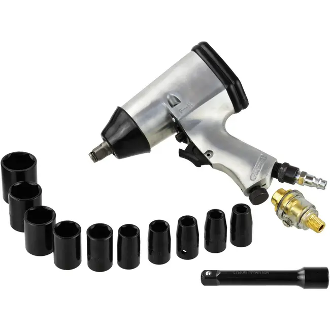 GEKO Luchtsleutel met Dopsleutelset - 310 Nm - 10-delig - Staal - 8-27 mm