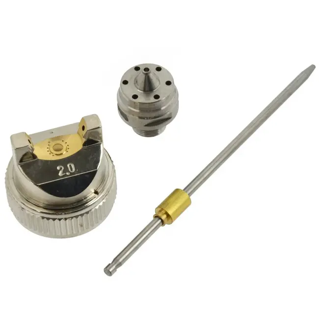 GEKO Vervangingsset spuitpistool - 2,0 mm nozzle en naald - Inclusief luchtkap