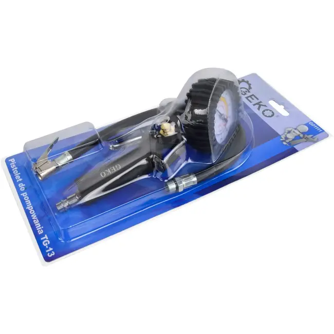 GEKO Pistoolgreep bandenvulpistool - Schokbestendige manometer - 0-12 bar - 370 mm slang
