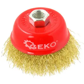GEKO Koperen borstel - 75 mm - M14 draad - Voor metaalreiniging - Max 12.500 rpm