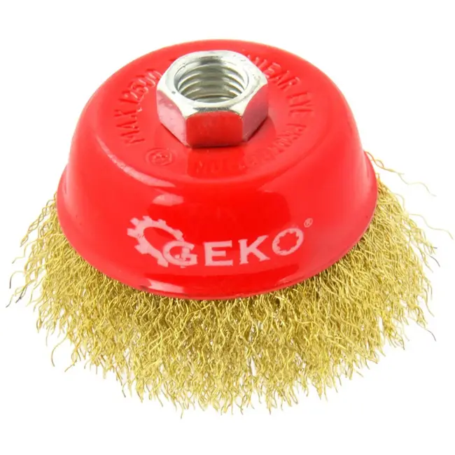 GEKO Koperen borstel - 75 mm - M14 draad - Voor metaalreiniging - Max 12.500 rpm