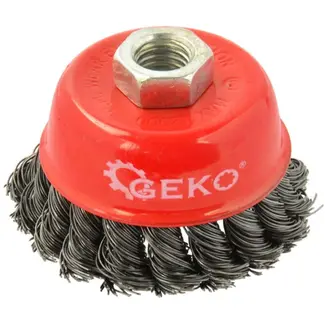 GEKO Stalen borstelkop - gedraaid draad - 75 mm - M14 schroefdraad