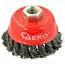 GEKO Stalen borstelkop - gedraaid draad - 75 mm - M14 schroefdraad