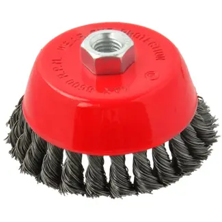 GEKO Stalen gedraaide draadborstel - agressieve reiniging - 100 mm - M14 draad
