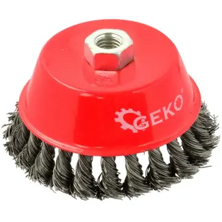GEKO Stalen gedraaide draadborstel - 125 mm - M14 draad - Voor agressieve reiniging