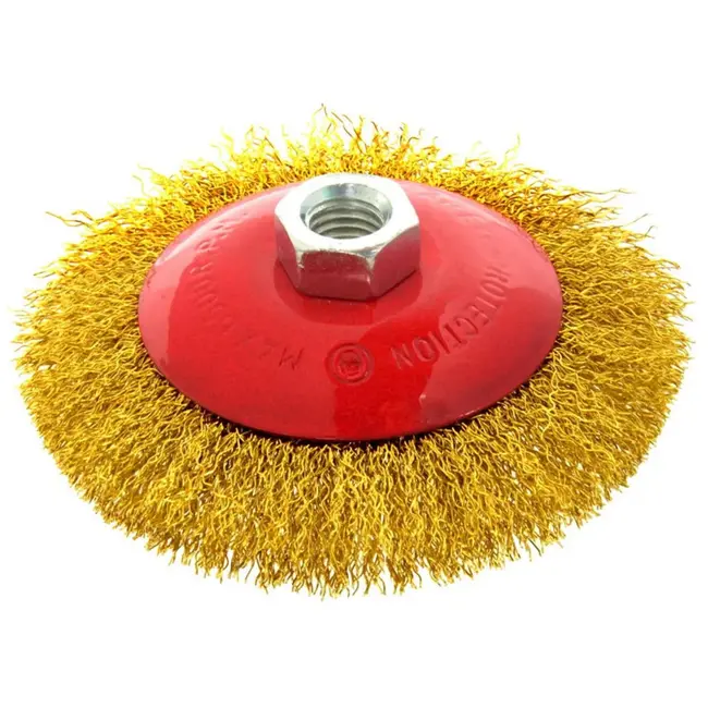 GEKO Messing draadborstel wiel - flexibel en duurzaam - 115 mm - M14 draad