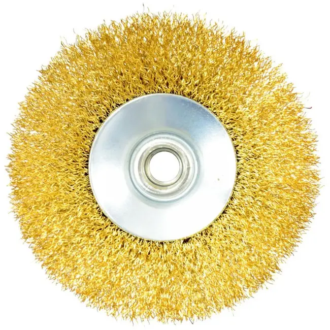 GEKO Messing draadborstel wiel - 125 mm - M14 schroefdraad - Flexibel en duurzaam