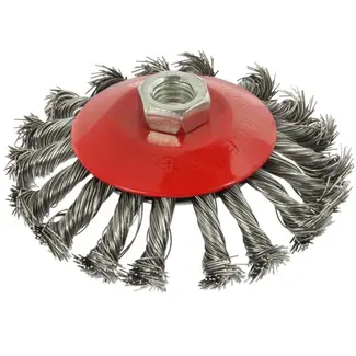 GEKO Bevel staalborstel - gedraaid draad - 115 mm - M14 schroefdraad