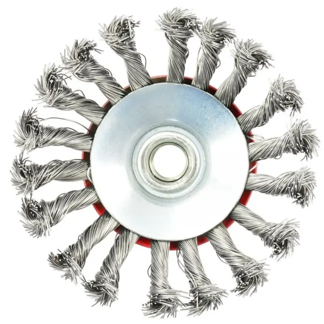 GEKO Bevel staalborstel - gedraaid draad - 115 mm - M14 schroefdraad