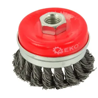GEKO Getorde staalborstel - Versterkte band - M14 draad - 65 mm - Voor agressieve reiniging