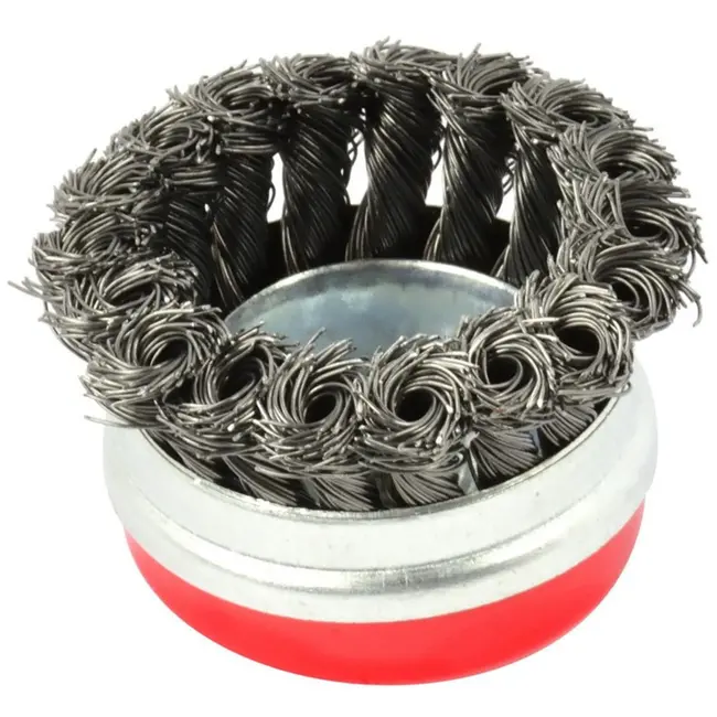 GEKO Getorde staalborstel - Versterkte band - M14 draad - 65 mm - Voor agressieve reiniging