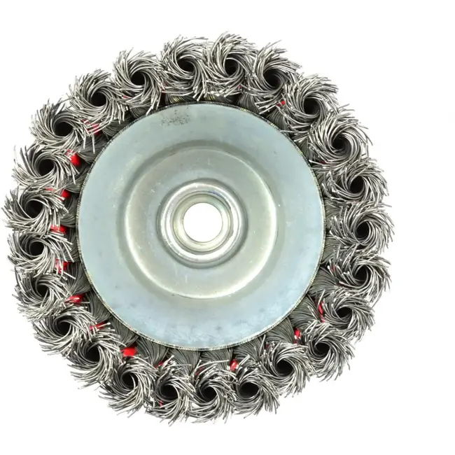 GEKO Stalen gedraaide draadborstel - 125 mm - M14 draad - Met band - Voor agressieve reiniging
