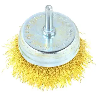 GEKO Stalen draadborstel - 75 mm - Flexibel en duurzaam - Voor boormachines - 6 mm as
