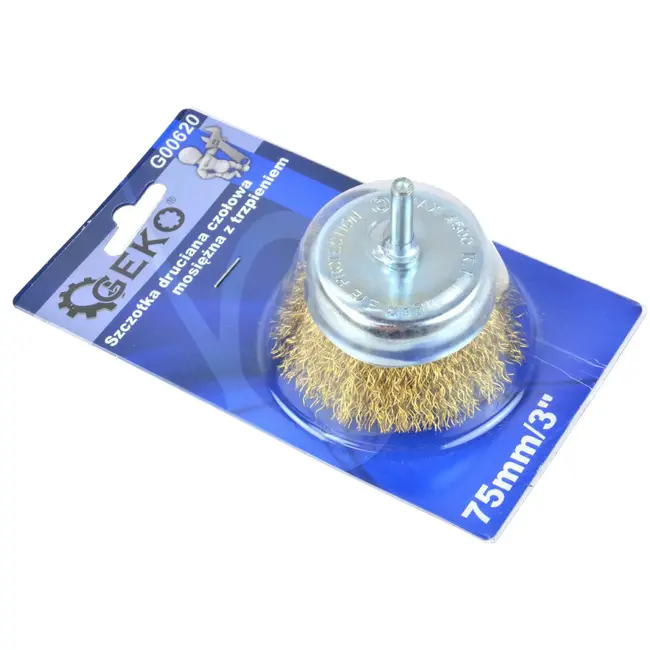 GEKO Stalen draadborstel - 75 mm - Flexibel en duurzaam - Voor boormachines - 6 mm as