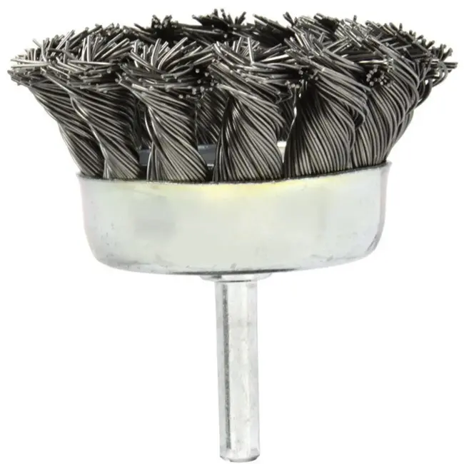 GEKO Stalen draadborstel - 75 mm - voor boormachines - 6 mm schacht - hoge rotatiesnelheid