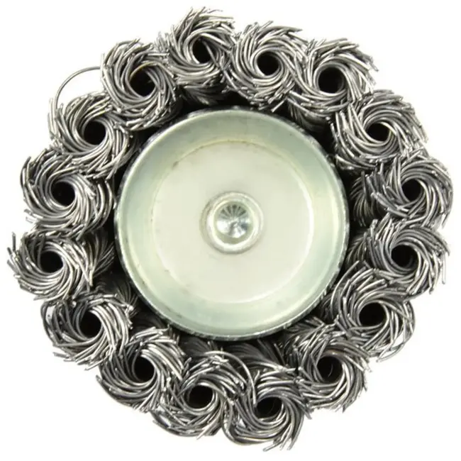 GEKO Stalen draadborstel - 75 mm - voor boormachines - 6 mm schacht - hoge rotatiesnelheid