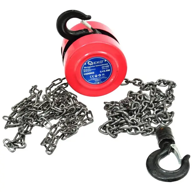 GEKO Handkettingtakel - 1000 kg - 2,5 m - Staal - G80 ketting