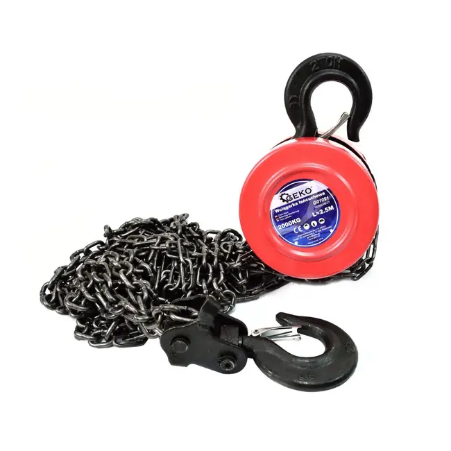 GEKO Kettingtakel - 2000 kg - 2,5 m hijshoogte - Staalconstructie